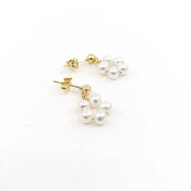 Irregular Pearl Circles Dangle Earrings Women Korea Jewelry