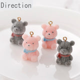 Trumpet Teddy Bear Velvet 3D Doll Pendant DIY Earring Accessories