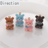 Trumpet Teddy Bear Velvet 3D Doll Pendant DIY Earring Accessories