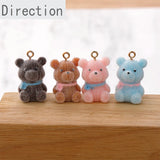 Trumpet Teddy Bear Velvet 3D Doll Pendant DIY Earring Accessories