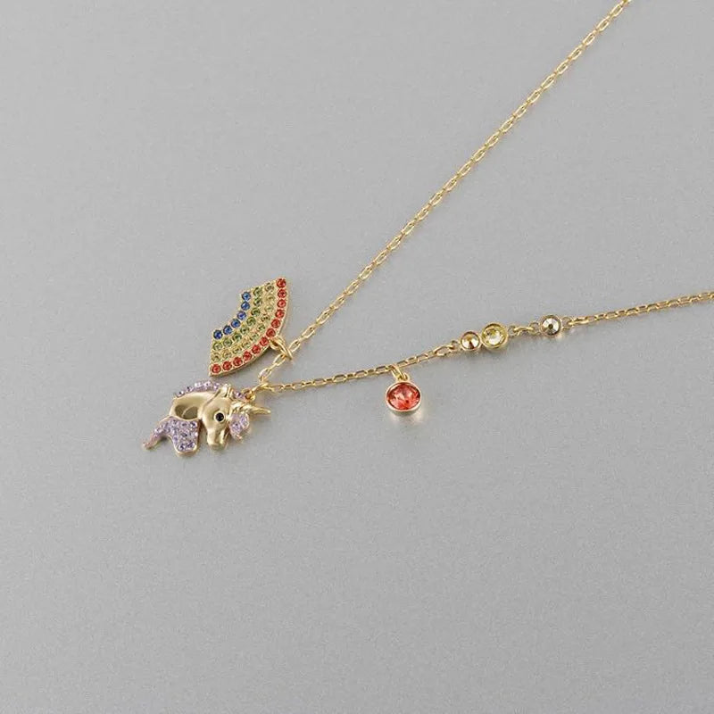 Unicorn Rainbow Fantasy Girl Necklace Pendant Jewelry Gift