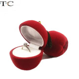 Velvet Jewelry Box for Wedding Ring Earrings Holder