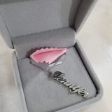 Stainless Steel Nameplate Choker Necklace for Women