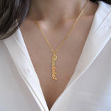 Stainless Steel Nameplate Choker Necklace for Women