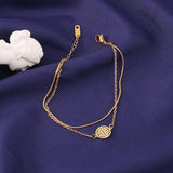 Vintage Double Layer Snake Chain Stainless Steel Women Bracelet