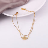 Vintage Double Layer Snake Chain Stainless Steel Women Bracelet