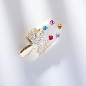 Wind Ice Cream Brooch Personality Anti-glare Buckle Clothes Accessories
