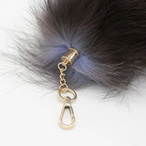 Wolf Fox Tail Fur Keychain Fluffy Pompom Pendant Key Ring Holder Gift
