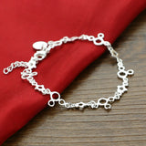 925 Silver Mickey Chain Bracelet Student Charm Jewelry Gift