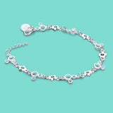 925 Silver Mickey Chain Bracelet Student Charm Jewelry Gift