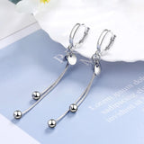 Women Earrings Wafer Balls Tassel Jewelry 925 Silver Needle Earring