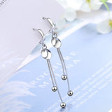 Women Earrings Wafer Balls Tassel Jewelry 925 Silver Needle Earring