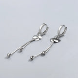 Women Earrings Wafer Balls Tassel Jewelry 925 Silver Needle Earring