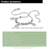 925 Sterling Silver Fish Pendant Foot Jewelry Summer Beach Bracelet Gift