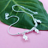 925 Sterling Silver Fish Pendant Foot Jewelry Summer Beach Bracelet Gift
