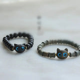 Cat Wooden Bracelet Anime Men Women Unisex Vintage Minimalist