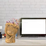Wreath Girl Flowerpot Epoxy Resin Mold Gypsum Candle Silicone Mould