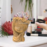 Wreath Girl Flowerpot Epoxy Resin Mold Gypsum Candle Silicone Mould