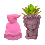 Wreath Girl Flowerpot Epoxy Resin Mold DIY Crafts Decorations Mold