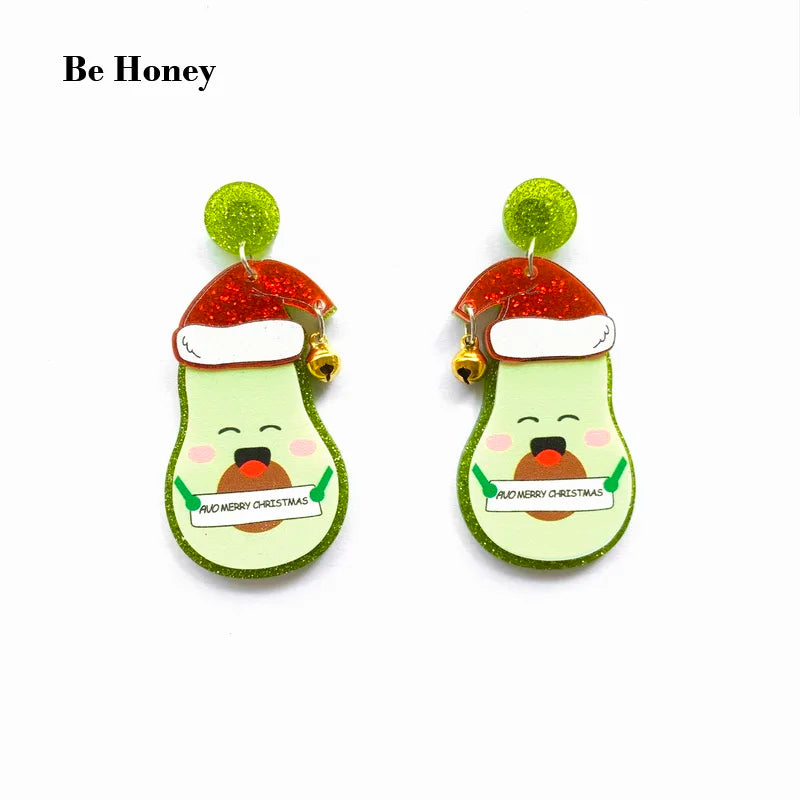 Green Avocado Earrings Christmas Gift