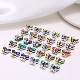 Hand-painted Ceramic Butterfly Beaded DIY Earrings Bracelet Necklace