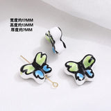 Hand-painted Ceramic Butterfly Beaded DIY Earrings Bracelet Necklace