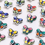Hand-painted Ceramic Butterfly Beaded DIY Earrings Bracelet Necklace