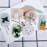 Cartoon Acrylic Pendant Geometric Star Bunny Woodpecker Earrings Necklace Charms