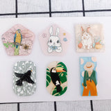 Cartoon Acrylic Pendant Geometric Star Bunny Woodpecker Earrings Necklace Charms