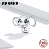 Elephant Pendant Beads 925 Sterling Silver Jewelry DIY