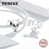 Elephant Pendant Beads 925 Sterling Silver Jewelry DIY