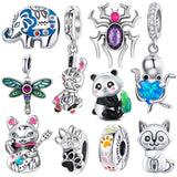 Animal Baby Panda Sterling Silver Charm Pendant for Bracelet