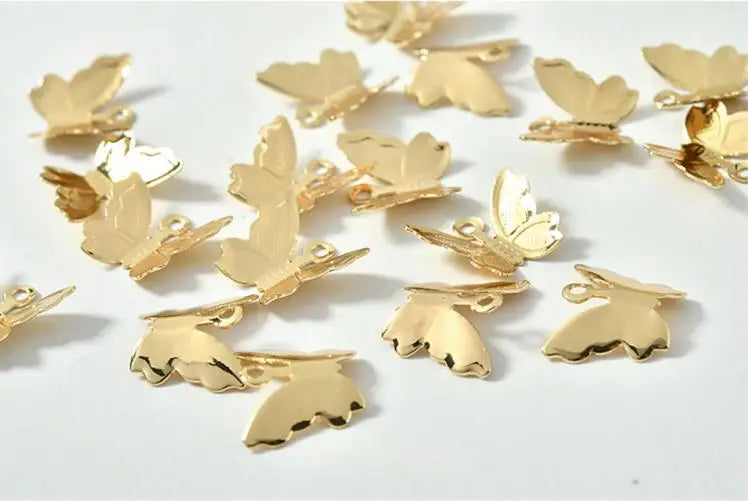 50pcs Butterfly Shape Copper Floating Lock Charms for DIY Jewelry