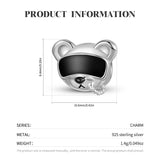 Animal Sunglasses Loose Beads 925 Sterling Silver DIY Bracelet Beads