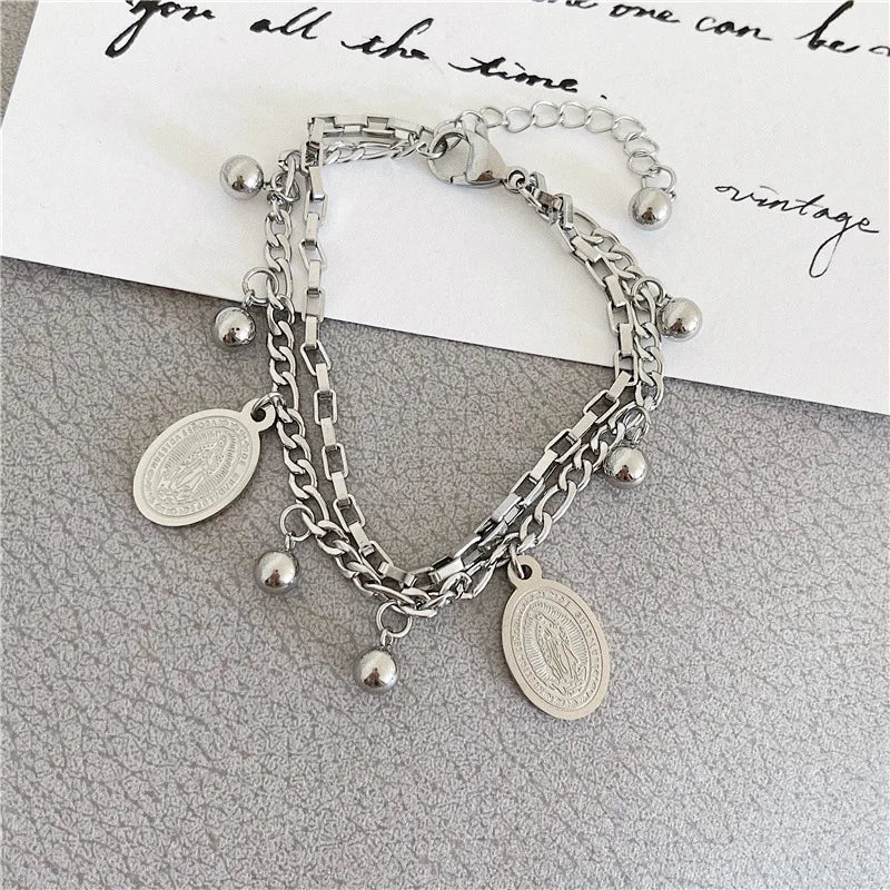 Titanium Steel Bear Bracelet Chain