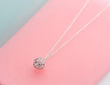 12mm Ball Cross Twist Love Knot Pendant Necklace Sterling Silver