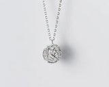 12mm Ball Cross Twist Love Knot Pendant Necklace Sterling Silver