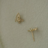 Butterfly Stud Earrings 925 Silver Hollow Wings Ear Accessory