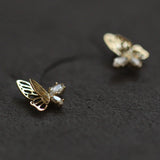 Butterfly Stud Earrings 925 Silver Hollow Wings Ear Accessory