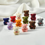 Cartoon Bear Shape Flocking Resin Charms 20pcs/Lot DIY Earring/Garment Accessory