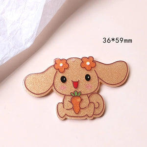 Cartoon Animal Acrylic Charms 50 pcs Lot DIY Jewelry Earring Key Pendant
