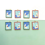 Cartoon Cat Pink Round Pendant Astronaut Square DIY Earrings Jewelry