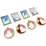 Cartoon Cat Pink Round Pendant Astronaut Square DIY Earrings Jewelry