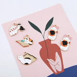 40pcs Cartoon Cat Alloy Drop Oil Charms DIY Jewelry Accessory