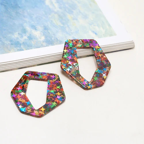Hand-Painted Transparent Acrylic Pendant DIY Jewelry Decoration
