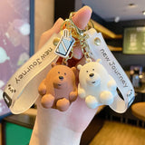 Sitting Bear Cartoon Keychain