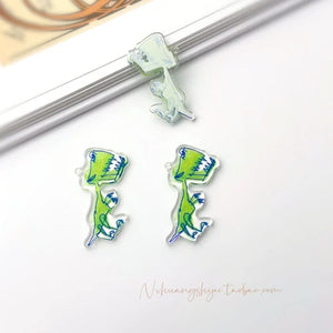 Hand-painted Wind Dinosaur Flower Pendant DIY Jewelry Accessories
