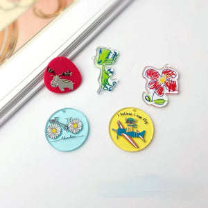 Hand-painted Wind Dinosaur Flower Pendant DIY Jewelry Accessories