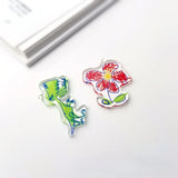 Hand-painted Wind Dinosaur Flower Pendant DIY Jewelry Accessories
