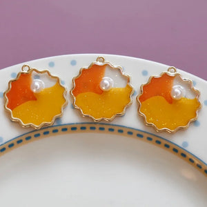 Wave Disc Pendant Epoxy Earrings DIY Jewelry Materials